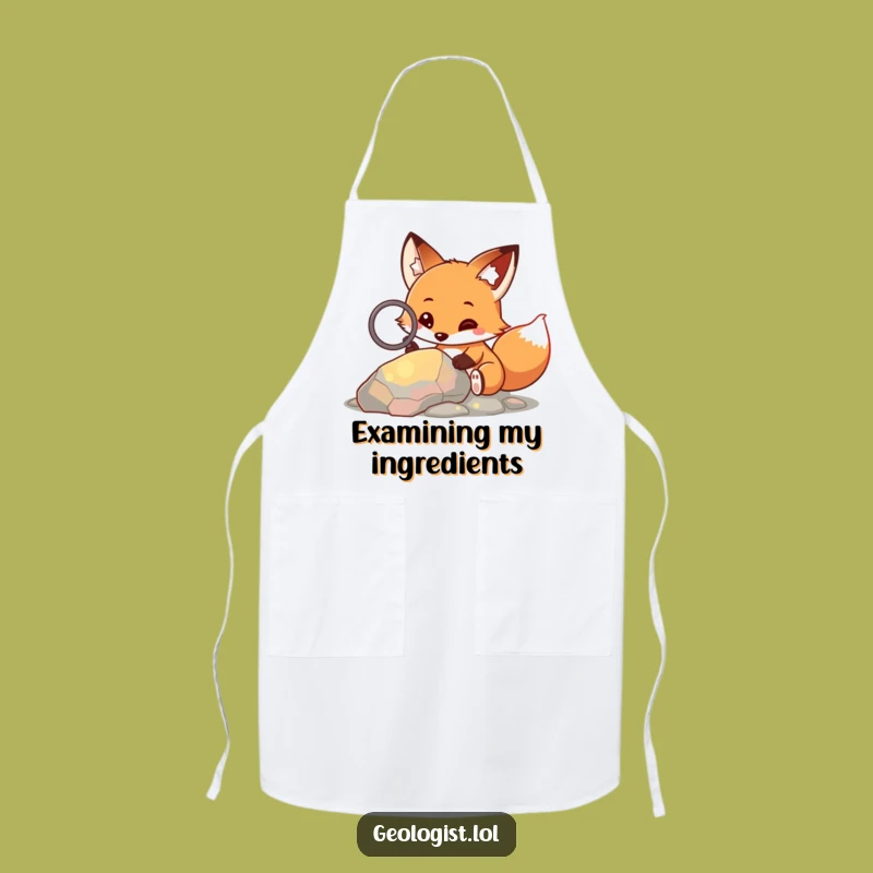 Funny Fox Explorer Apron: Curious Critter with Magnifying Glass, Great Funny Kitchen Gift