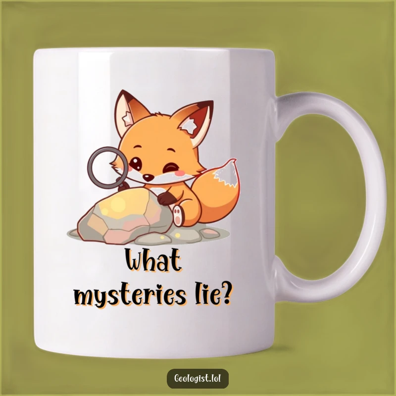 Funny Fox Explorer Mug: Curious Critter with Magnifying Glass, Perfect Funny Gift Idea