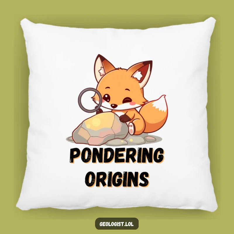 Funny Fox Explorer Pillow: Cozy & Curious Critter with Magnifying Glass, Comfy Funny Gift