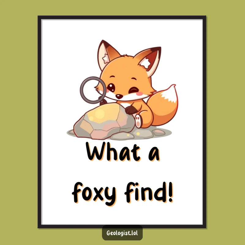 Funny Free Printable Wall Art: Curious Fox Investigating a Colorful Rock, Downloadable Decor