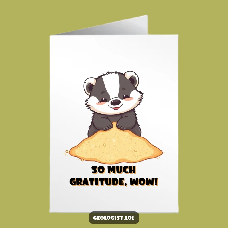 Free Printable Thank You Card: Badger Thanking You for a Sparkling Gift of Kindness