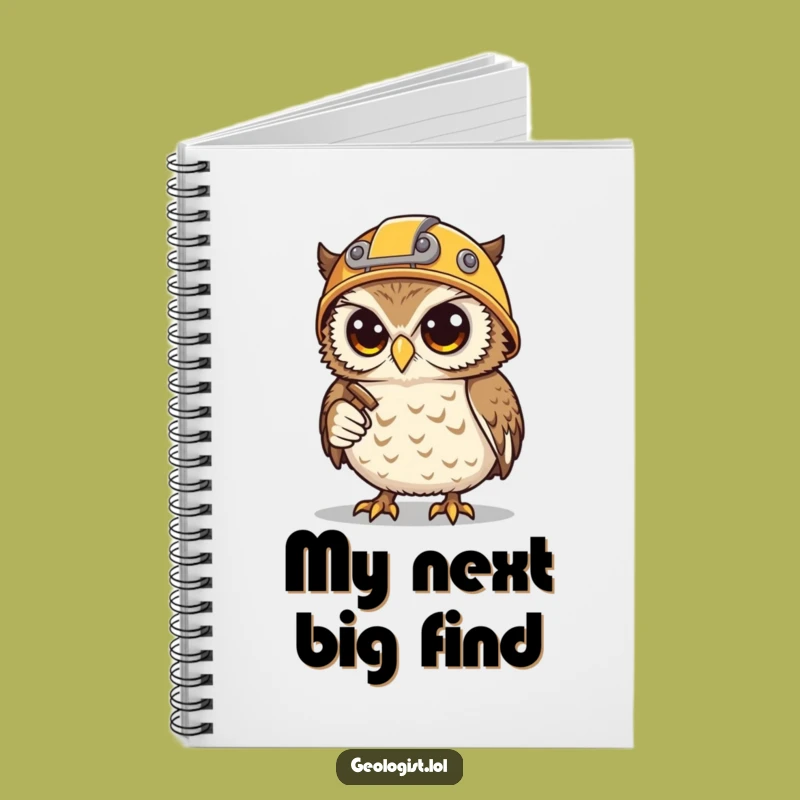 Funny Owl Miner Notebook: Tough Cover, Determined Hoot, Hammer & Pick, Perfect Funny Gift