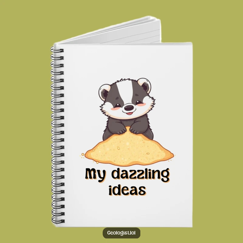Funny Badger Beach Notebook: Fun Cover, Playful Critter, Glittering Sand, Perfect Funny Gift