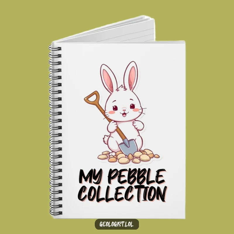 Funny Rabbit Gardener Notebook: Cheerful Cover, Critter with Shovel, Tiny Pebbles, Perfect Funny Gift