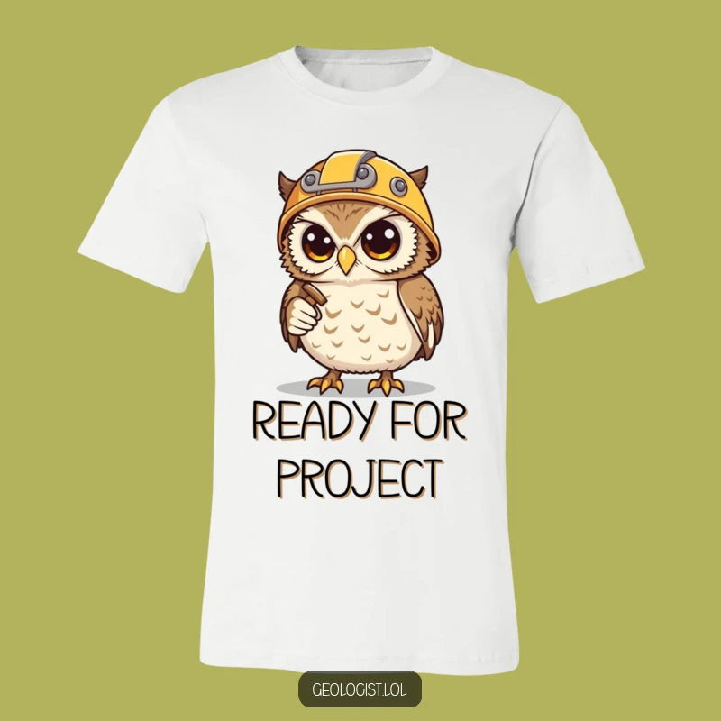 Funny Owl Miner T-Shirt: Determined Hoot with Hammer & Pick, Great Funny Gift